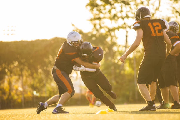istock Active Players On American Football Game 1061742158