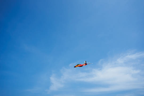 istock Airplane kite in the air on blue sky background 1061746370
