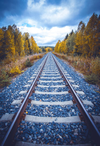 istock Autumn railway view from Sotkamo, Finland. 1061763486