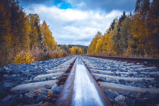 istock Autumn railway view from Sotkamo, Finland. 1061763496