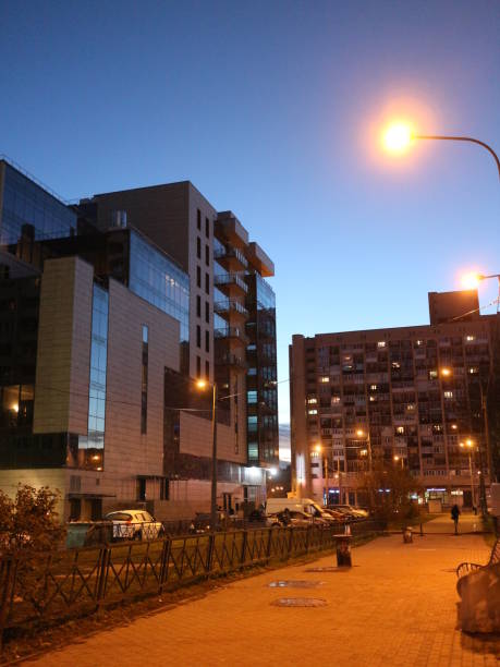 istock walking path in the autumn city at night 1061765586