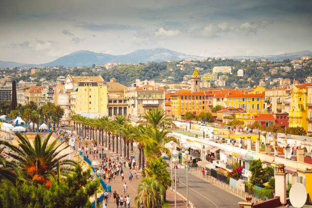 View of Promenade des Anglais in Nice, France View of Promenade des Anglais in Nice, France nice france stock pictures, royalty-free photos & images