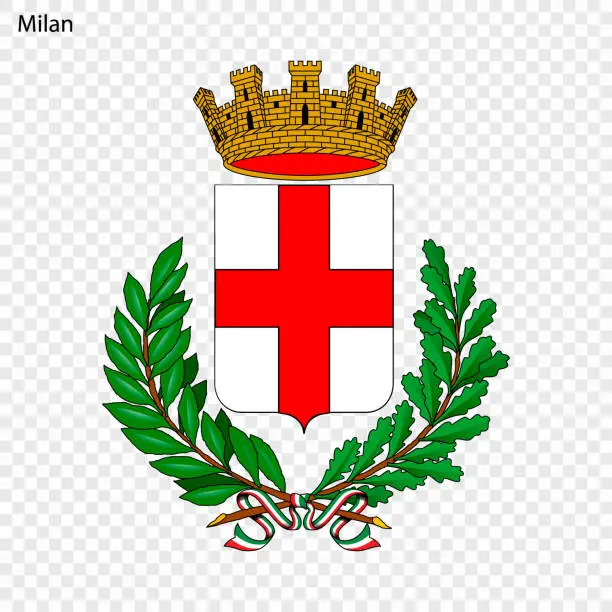 Vector illustration of Emblem of Milan