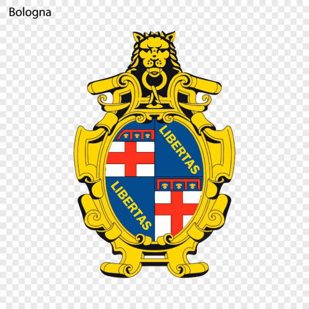 illustrazioni stock, clip art, cartoni animati e icone di tendenza di emblema di bologna. città d'italia. illustrazione vettoriale - bologna