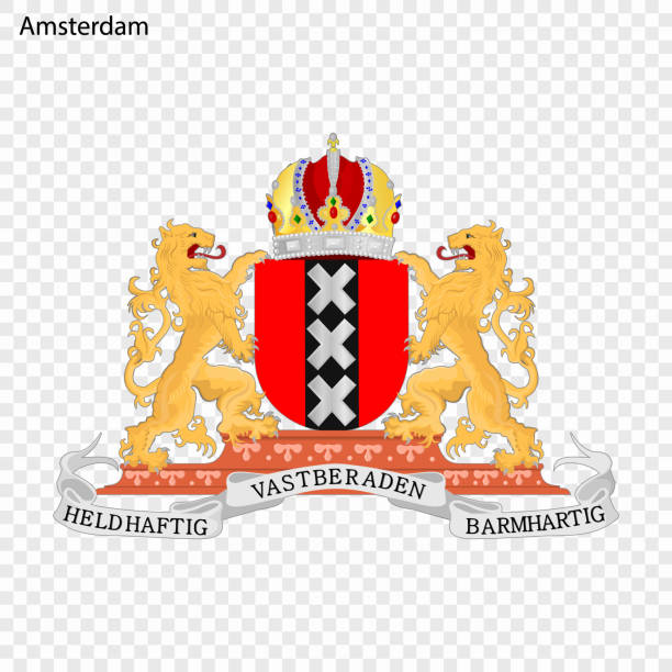 암스테르담의 국장 - coat of arms stock illustrations