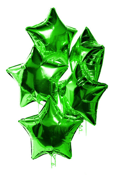 istock green emerald balloons stars on a white background 1061775548