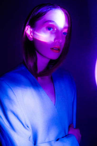istock woman's portrait in blue colours 1061777792
