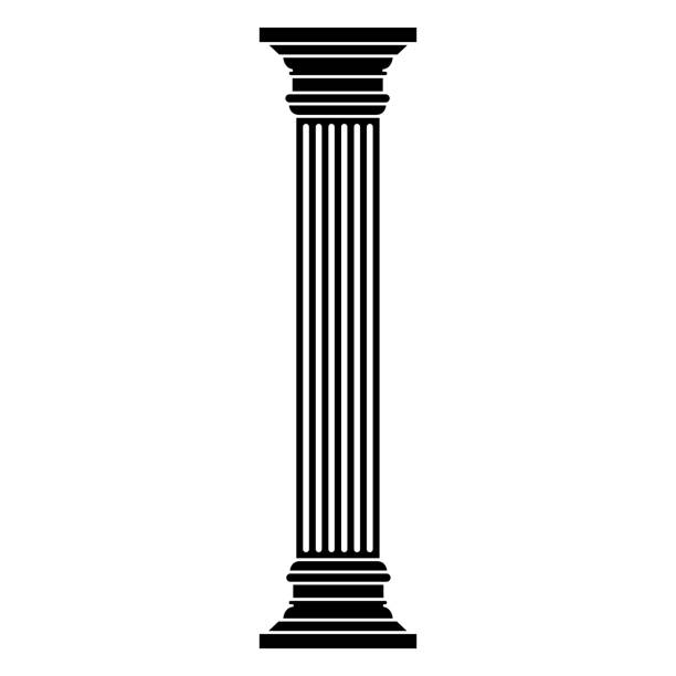 ilustrações de stock, clip art, desenhos animados e ícones de column icono on white background - column roman vector architecture