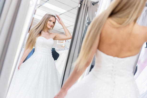 istock Trying on that special dress 1061783194