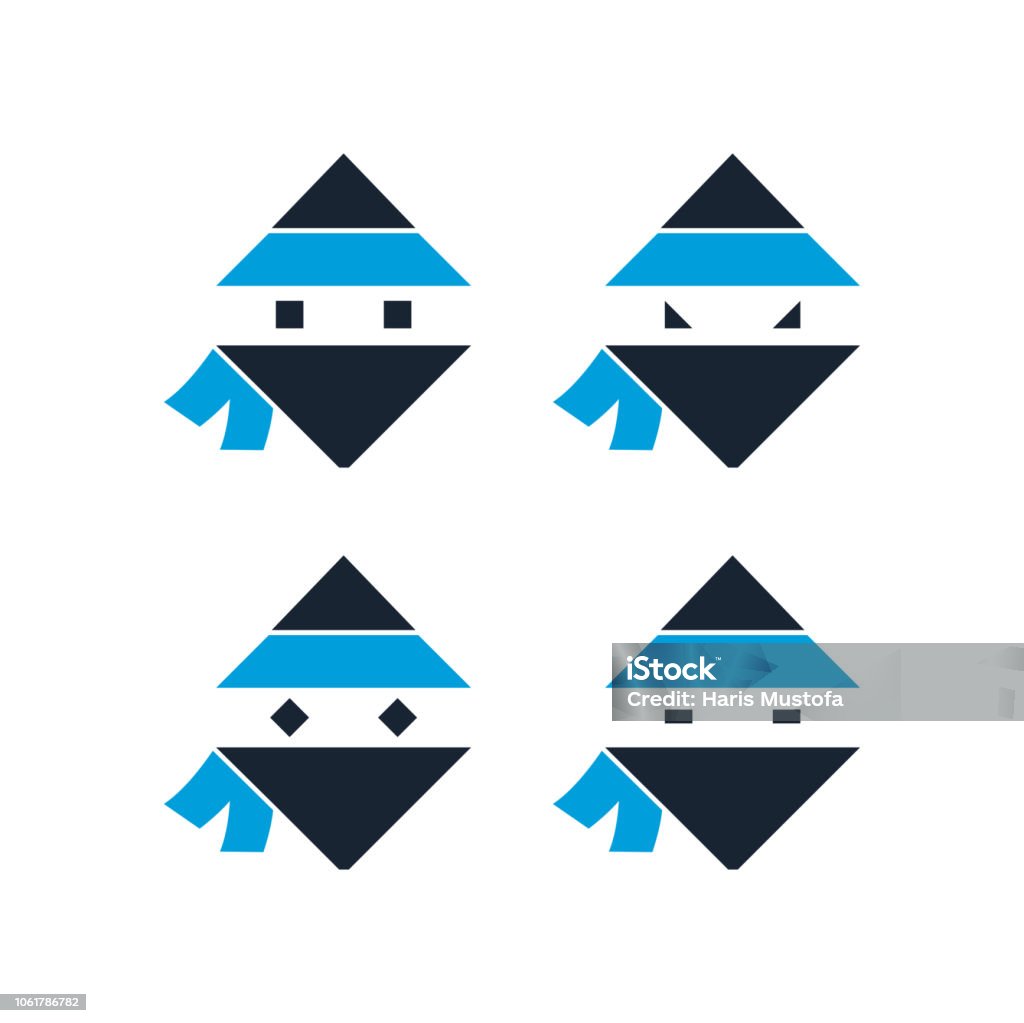 Abstract Ninja Abstract Square Ninja Pack With Different Expressions Stock ...