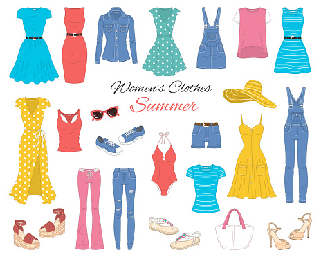Ilustración de Colección De Ropa De Mujer Ilustración De Dibujo De Vectores y más Vectores Libres de Derechos de A la moda - iStock Ilustración de Colección De Ropa De Mujer Ilustración De Dibujo De Vectores y más Vectores Libres de Derechos de A la moda - iStock