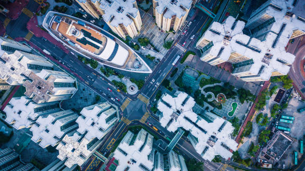 istock Downtown skyline with urban skyscrapers 1061799428