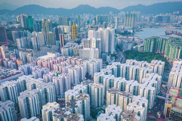 istock Downtown skyline with urban skyscrapers 1061799442