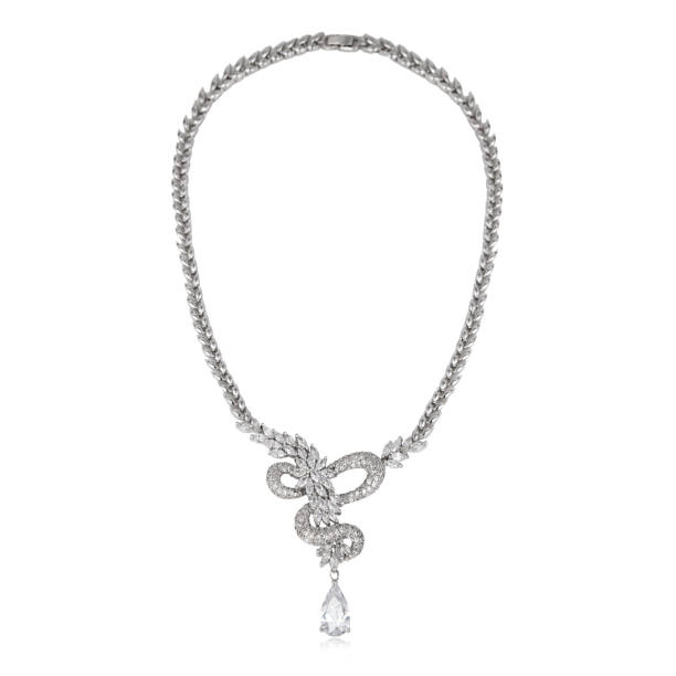 istock Silver fashion pendant isolated on white background 1061799772