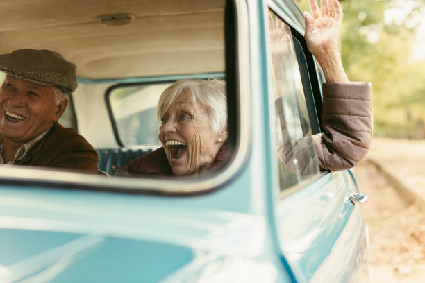 istock Senior couple enjoying on their road trip 1061809976