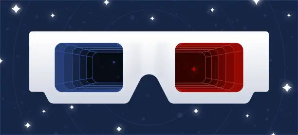 Vector illustration of 3D Glasses