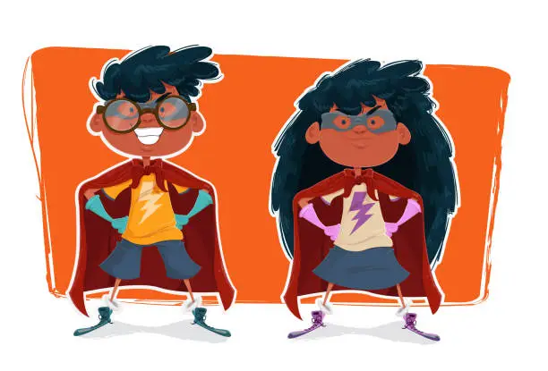 Vector illustration of The Kid Heros