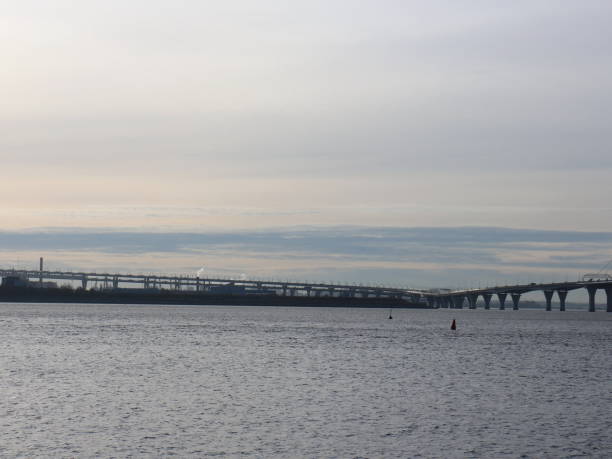 istock Seascape with port and flyovers 1061821382