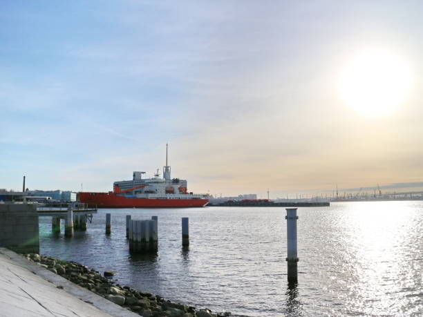istock Icebreaker in the harbor at the pier 1061821464