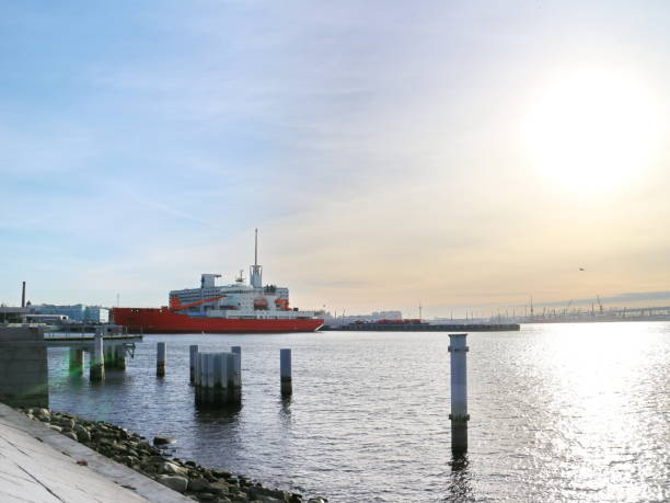istock Icebreaker in the harbor at the pier 1061821664