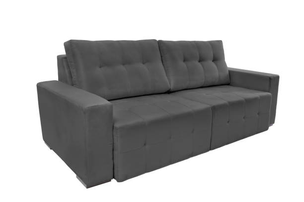 istock Three seats cozy color fabric sofa isolated on white background 1061821808
