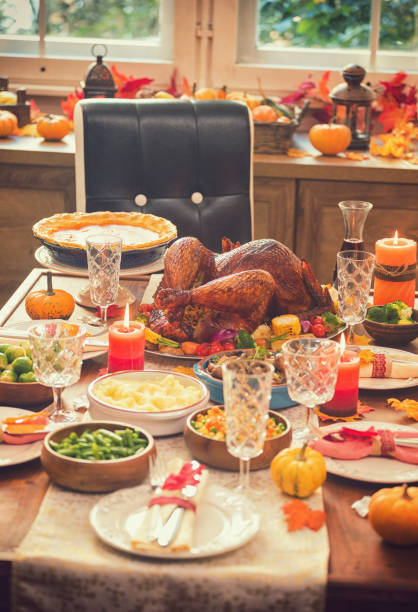 istock Traditional Stuffed Turkey with Side Dishes for Thanksgiving Day 1061823888