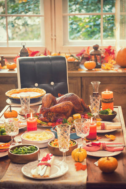 istock Traditional Stuffed Turkey with Side Dishes for Thanksgiving Day 1061823892