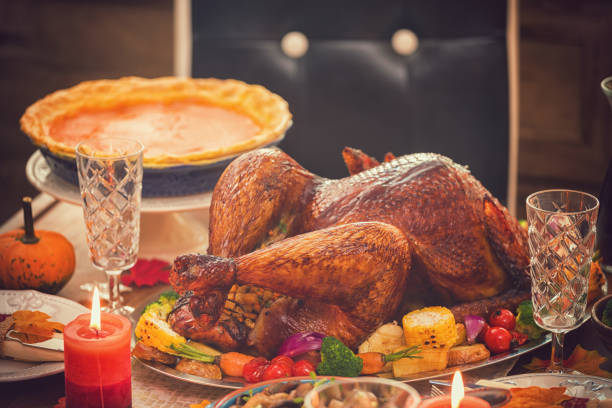 istock Traditional Stuffed Turkey with Side Dishes for Thanksgiving Day 1061823912