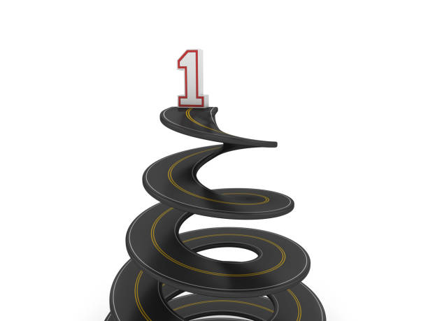 istock Spiral Road with Number One - 3D Rendering 1061829786
