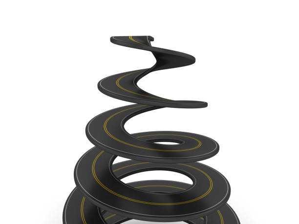 Spiral Road - 3D Rendering stock photo