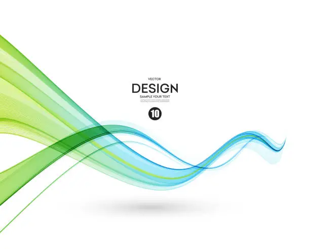 Vector illustration of Abstract color wave design element