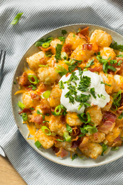 Spicy Homemade Loaded Taters Tots