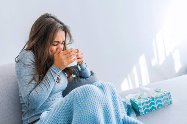 istock Woman looking sick and tired 1061849300