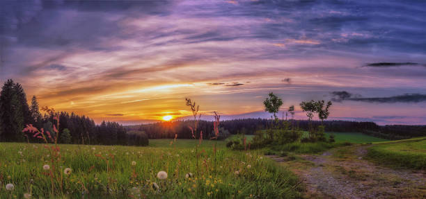 sunset Sunset in the Ore Mountains erzgebirge stock pictures, royalty-free photos & images