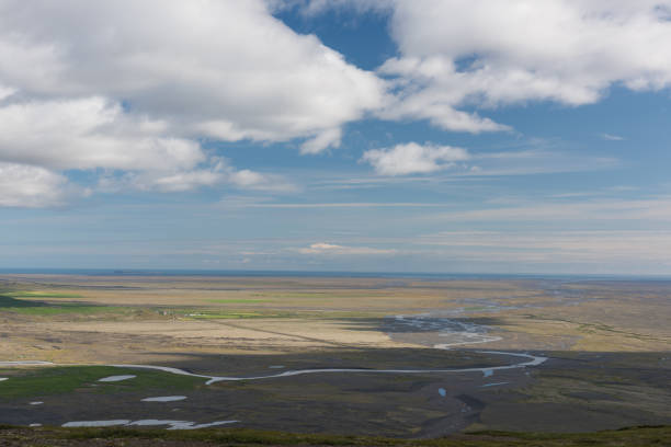 Aerial landscape with fall colors, Iceland