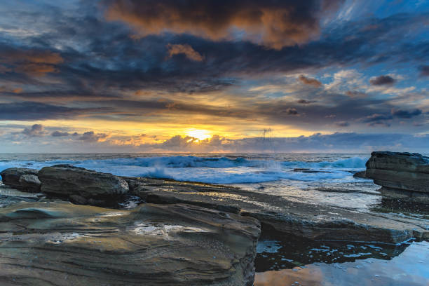istock Sunrise Seascape with Dark Clouds 1061867200