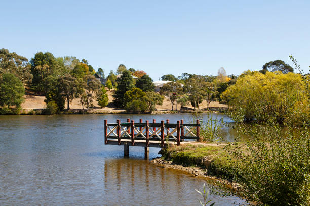 Daylesford Lake to the west of Melbourne is a small town area popular with city visitors at the weekend.