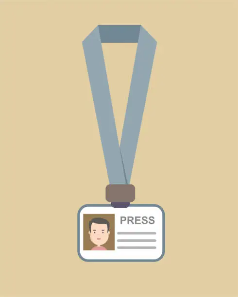 Vector illustration of Press ID card