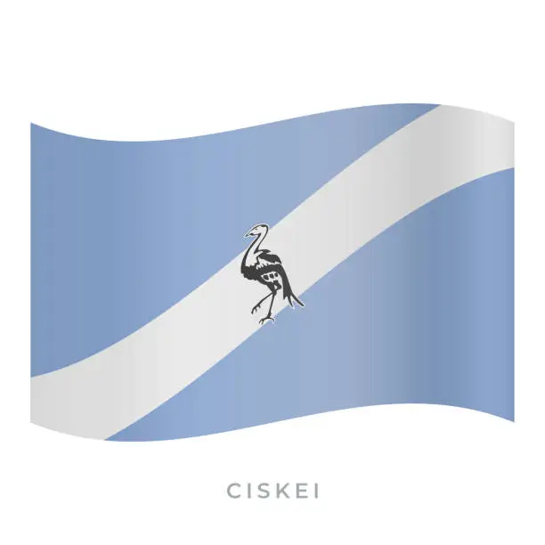 Vector illustration of Ciskei waving flag vector icon. Vector illustration isolated on white.