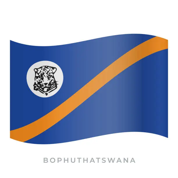 Vector illustration of Bophuthatswana waving flag vector icon. Vector illustration isolated on white.