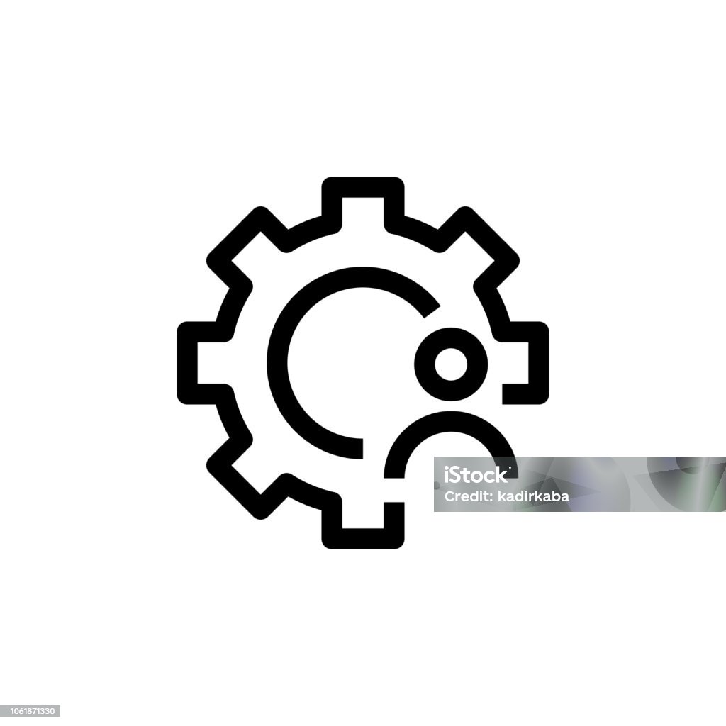 Additional Skills Line Icon Gear - Mechanism stock vector