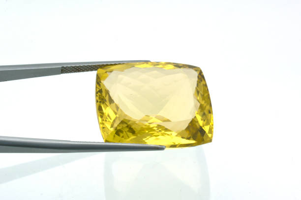 istock Macro image of a polished gem of lemon quartz 1061874098