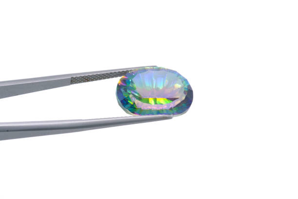 istock Polished gem of mystic quartz 1061874106