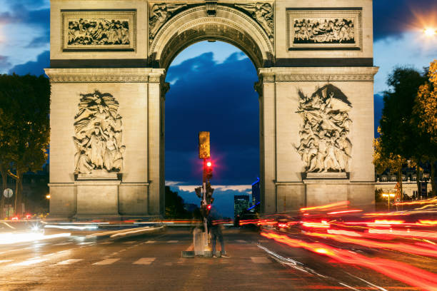 istock Arc de Triomphe in Paris seen at night 1061875770