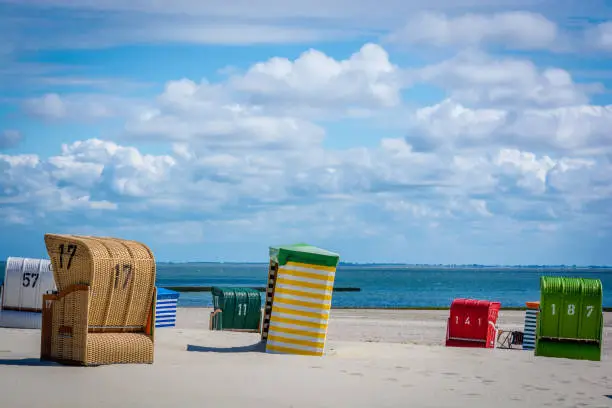 Beach chairs on North Sea island