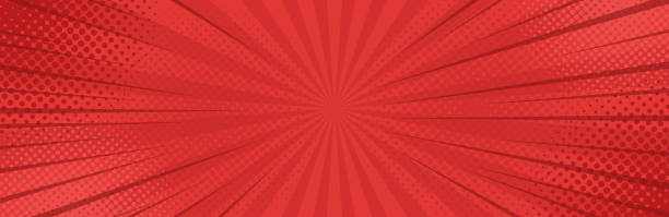 Vintage pop art red background. Banner vector illustration Vintage pop art red background. Banner vector illustration. comic book page layout stock illustrations