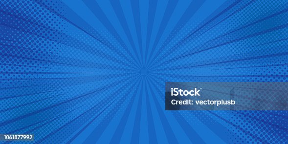 istock Comics rays background with halftones. Vector summer backdrop illustrations 1061877992