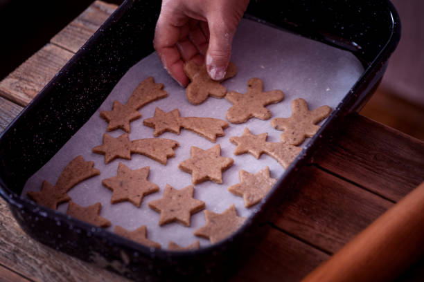 istock Gingerbread cookies making, close up 1061886778