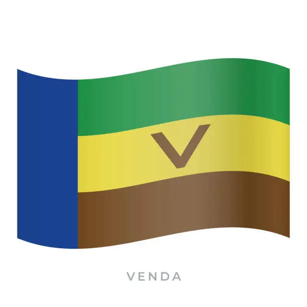 Vector illustration of Venda waving flag vector icon. Vector illustration isolated on white.