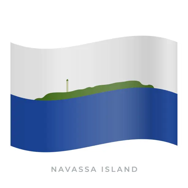 Vector illustration of Navassa Island waving flag vector icon. Vector illustration isolated on white.